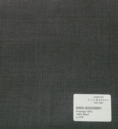 6965-0242/0001 Cerruti Lanificio - Vải Suit 100% Wool - Xám Trơn